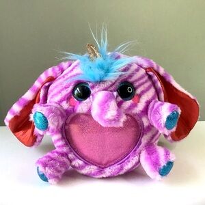Zuru Rainbocorns Elephant Stuffed Plush Wings Horn Purple Stripes Sparkle Heart